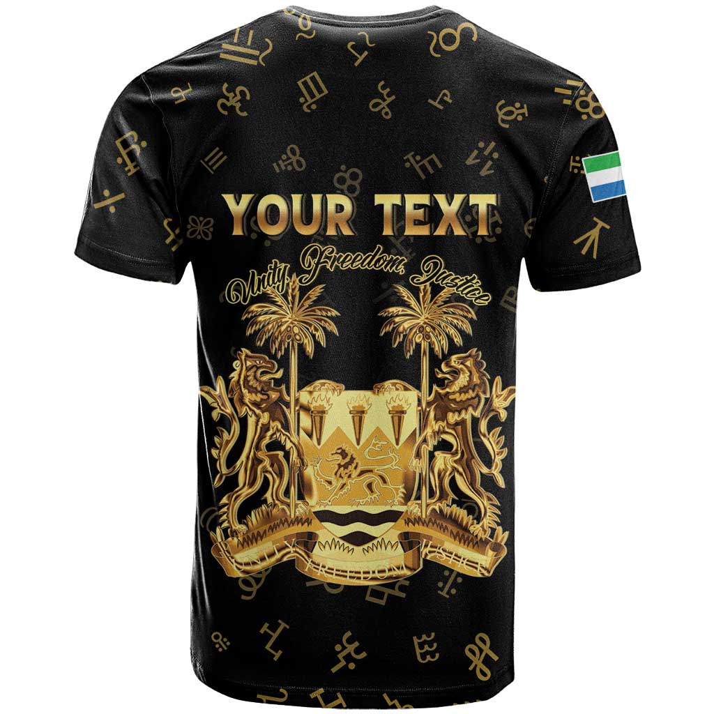 Personalized Sierra Leone Vai Syllabary Heritage T Shirt National Emblem Golden Style - Wonder Print Shop