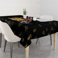 Sierra Leone Vai Syllabary Heritage Tablecloth National Emblem Golden Style - Wonder Print Shop