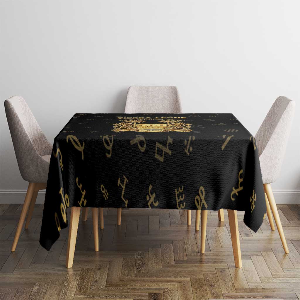 Sierra Leone Vai Syllabary Heritage Tablecloth National Emblem Golden Style - Wonder Print Shop