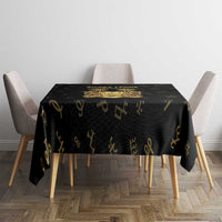Sierra Leone Vai Syllabary Heritage Tablecloth National Emblem Golden Style - Wonder Print Shop