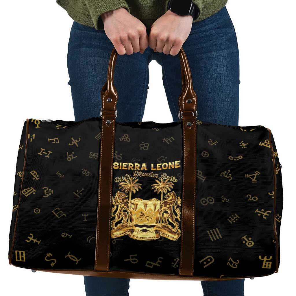 Sierra Leone Vai Syllabary Heritage Travel Bag National Emblem Golden Style - Wonder Print Shop