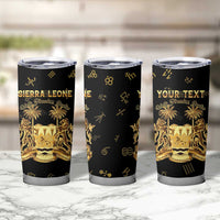 Personalized Sierra Leone Vai Syllabary Heritage Tumbler Cup National Emblem Golden Style - Wonder Print Shop