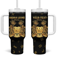 Personalized Sierra Leone Vai Syllabary Heritage Tumbler With Handle National Emblem Golden Style - Wonder Print Shop