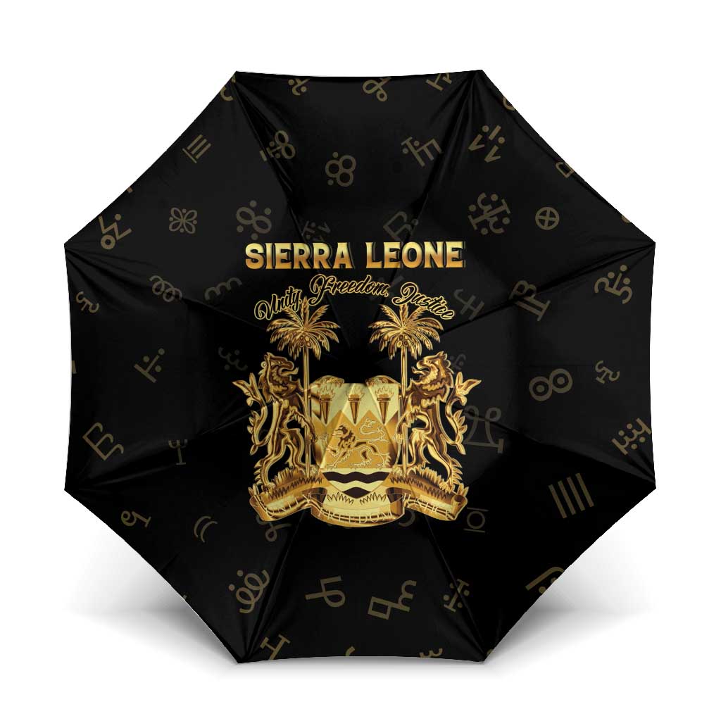 Sierra Leone Vai Syllabary Heritage Umbrella National Emblem Golden Style - Wonder Print Shop