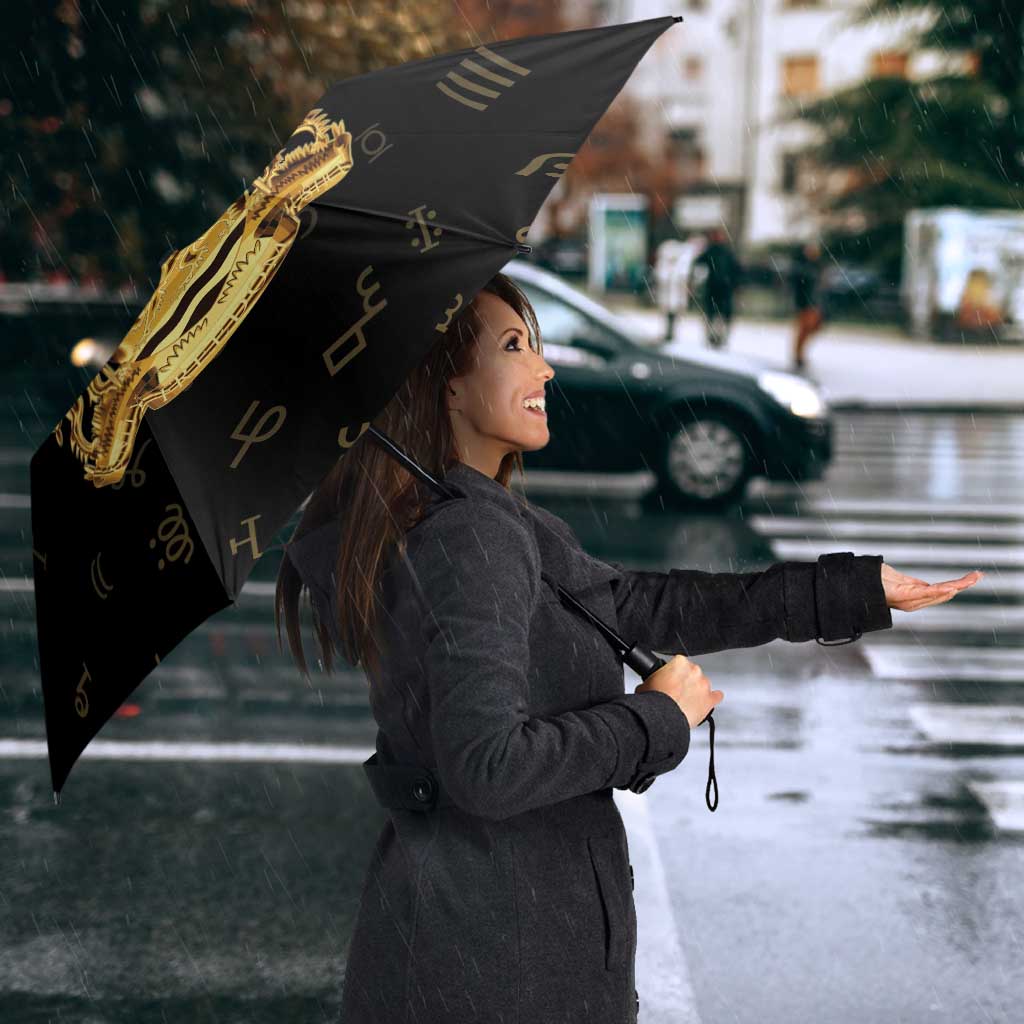 Sierra Leone Vai Syllabary Heritage Umbrella National Emblem Golden Style - Wonder Print Shop