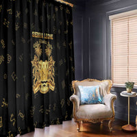 Sierra Leone Vai Syllabary Heritage Window Curtain National Emblem Golden Style - Wonder Print Shop