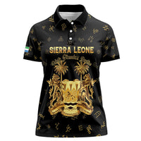 Personalized Sierra Leone Vai Syllabary Heritage Women Polo Shirt National Emblem Golden Style - Wonder Print Shop