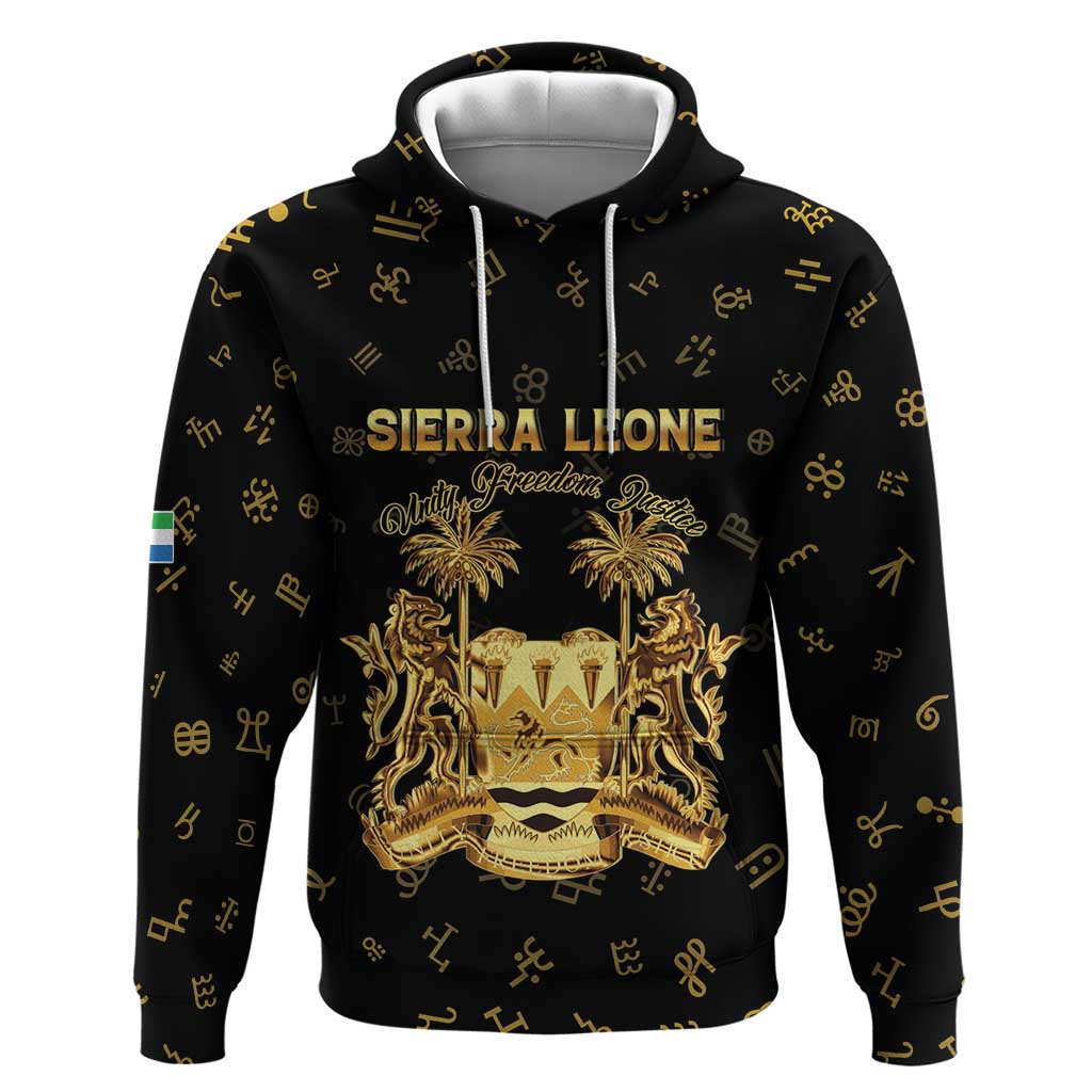 Personalized Sierra Leone Vai Syllabary Heritage Zip Hoodie National Emblem Golden Style - Wonder Print Shop