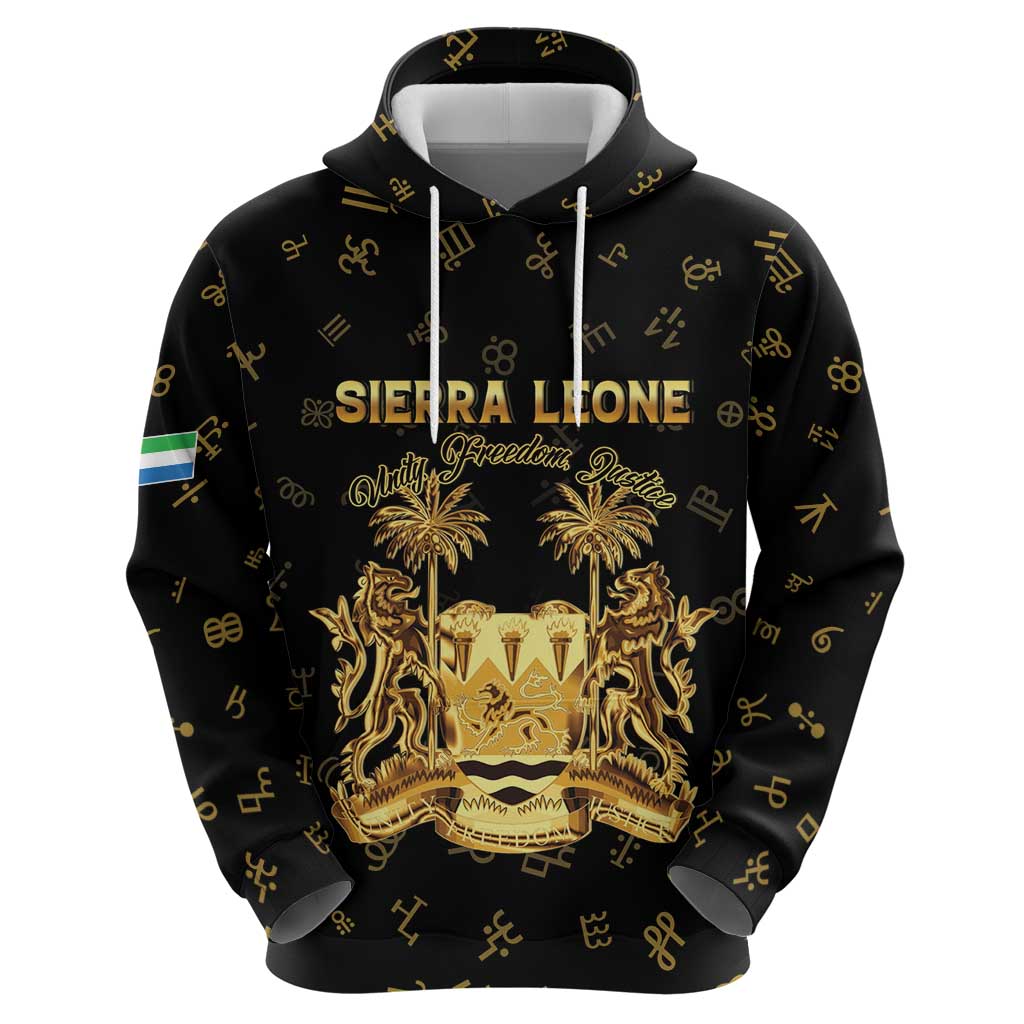 Personalized Sierra Leone Vai Syllabary Heritage Zip Hoodie National Emblem Golden Style - Wonder Print Shop
