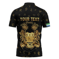 Personalized Sierra Leone Vai Syllabary Heritage Zipper Polo Shirt National Emblem Golden Style - Wonder Print Shop