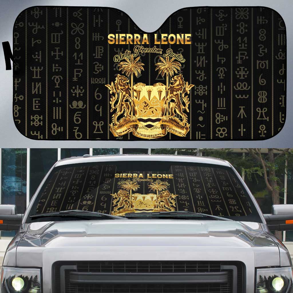 Sierra Leone Vai Syllabary Vertical Pattern Auto Sun Shade - Wonder Print Shop
