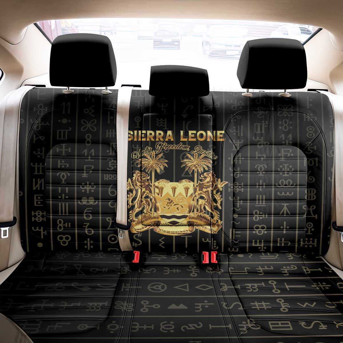 Sierra Leone Vai Syllabary Vertical Pattern Back Car Seat Cover - Wonder Print Shop