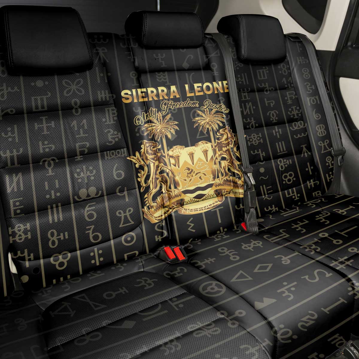 Sierra Leone Vai Syllabary Vertical Pattern Back Car Seat Cover - Wonder Print Shop