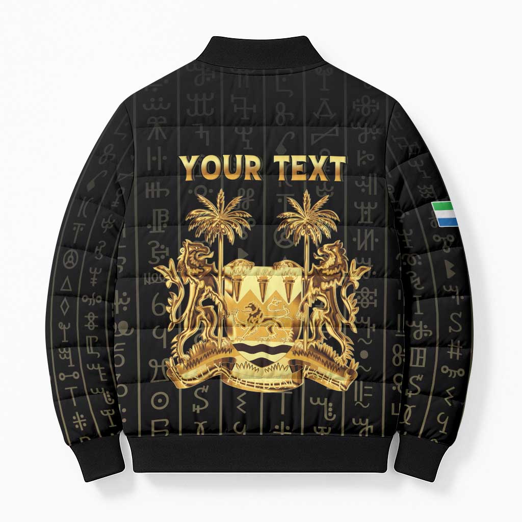 Personalized Sierra Leone Vai Syllabary Vertical Pattern Bomber Puffer Jacket - Wonder Print Shop