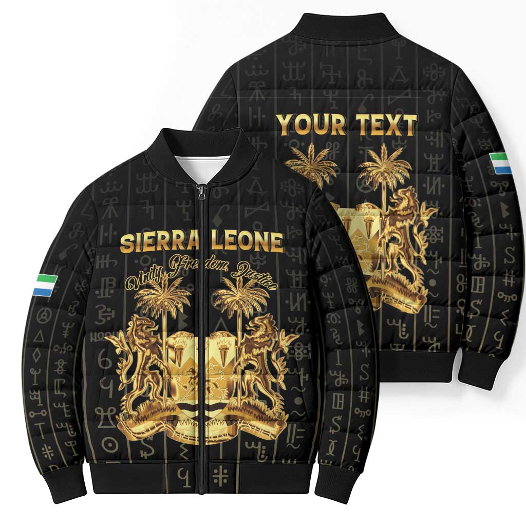 Personalized Sierra Leone Vai Syllabary Vertical Pattern Bomber Puffer Jacket - Wonder Print Shop