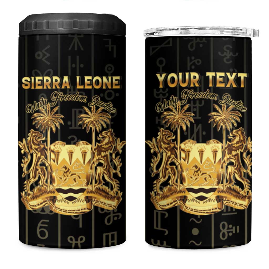 Personalized Sierra Leone Vai Syllabary Vertical Pattern 4 in 1 Can Cooler Tumbler - Wonder Print Shop