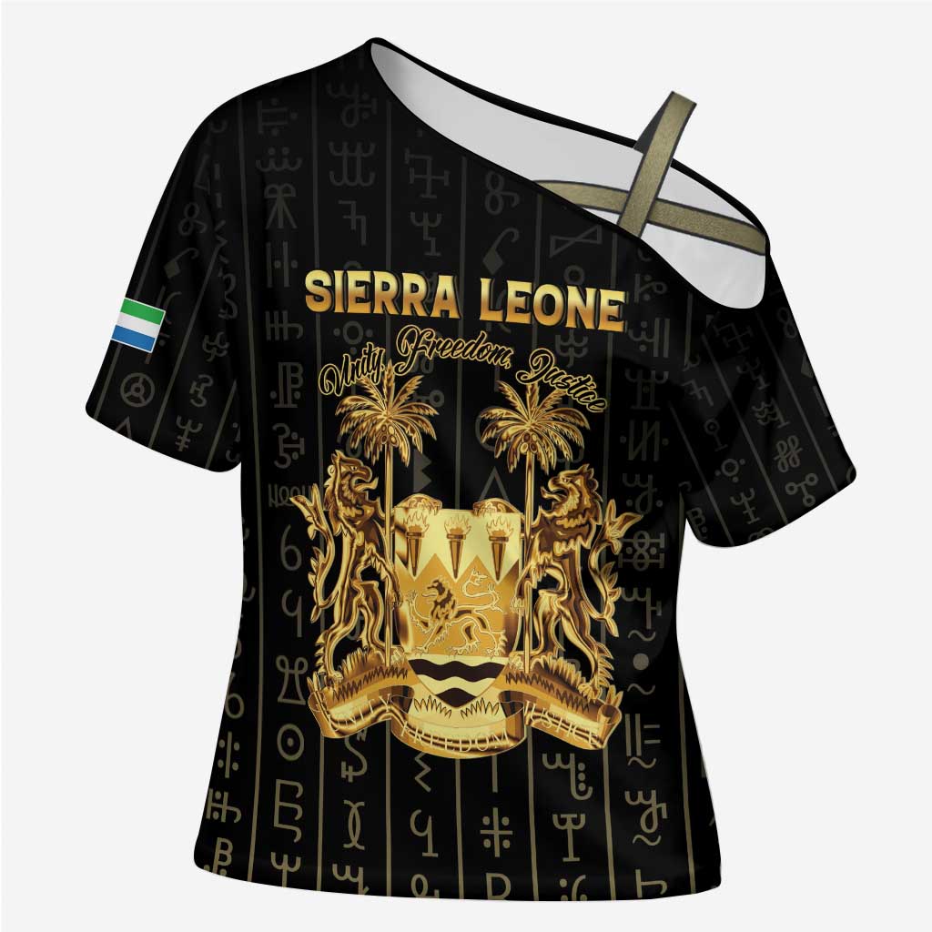 Personalized Sierra Leone Vai Syllabary Vertical Pattern Cross Shoulder Shirt - Wonder Print Shop
