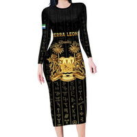 Personalized Sierra Leone Vai Syllabary Vertical Pattern Family Matching Long Sleeve Bodycon Dress and Hawaiian Shirt - Wonder Print Shop