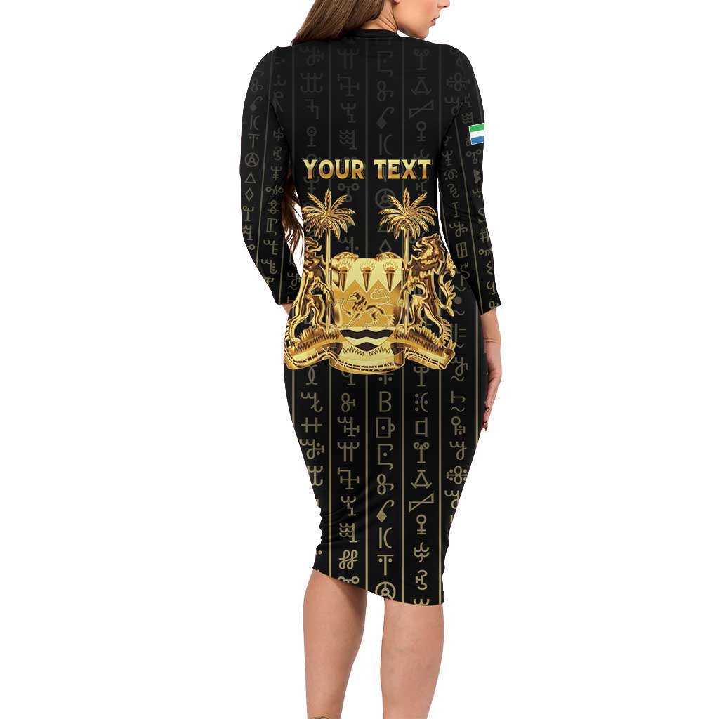 Personalized Sierra Leone Vai Syllabary Vertical Pattern Family Matching Long Sleeve Bodycon Dress and Hawaiian Shirt - Wonder Print Shop
