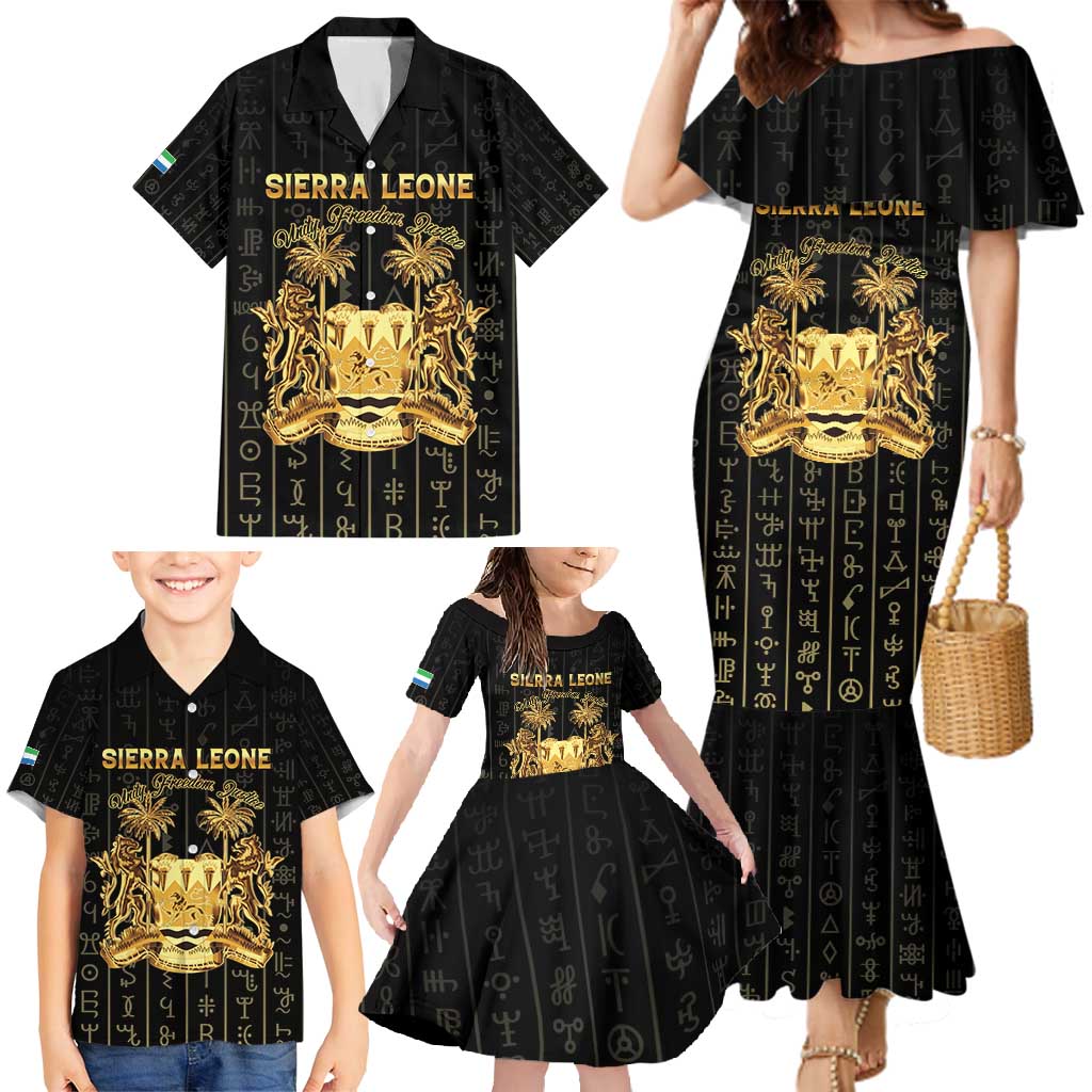 Personalized Sierra Leone Vai Syllabary Vertical Pattern Family Matching Mermaid Dress and Hawaiian Shirt - Wonder Print Shop