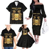 Personalized Sierra Leone Vai Syllabary Vertical Pattern Family Matching Off The Shoulder Long Sleeve Dress and Hawaiian Shirt - Wonder Print Shop