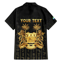 Personalized Sierra Leone Vai Syllabary Vertical Pattern Family Matching Off The Shoulder Long Sleeve Dress and Hawaiian Shirt - Wonder Print Shop