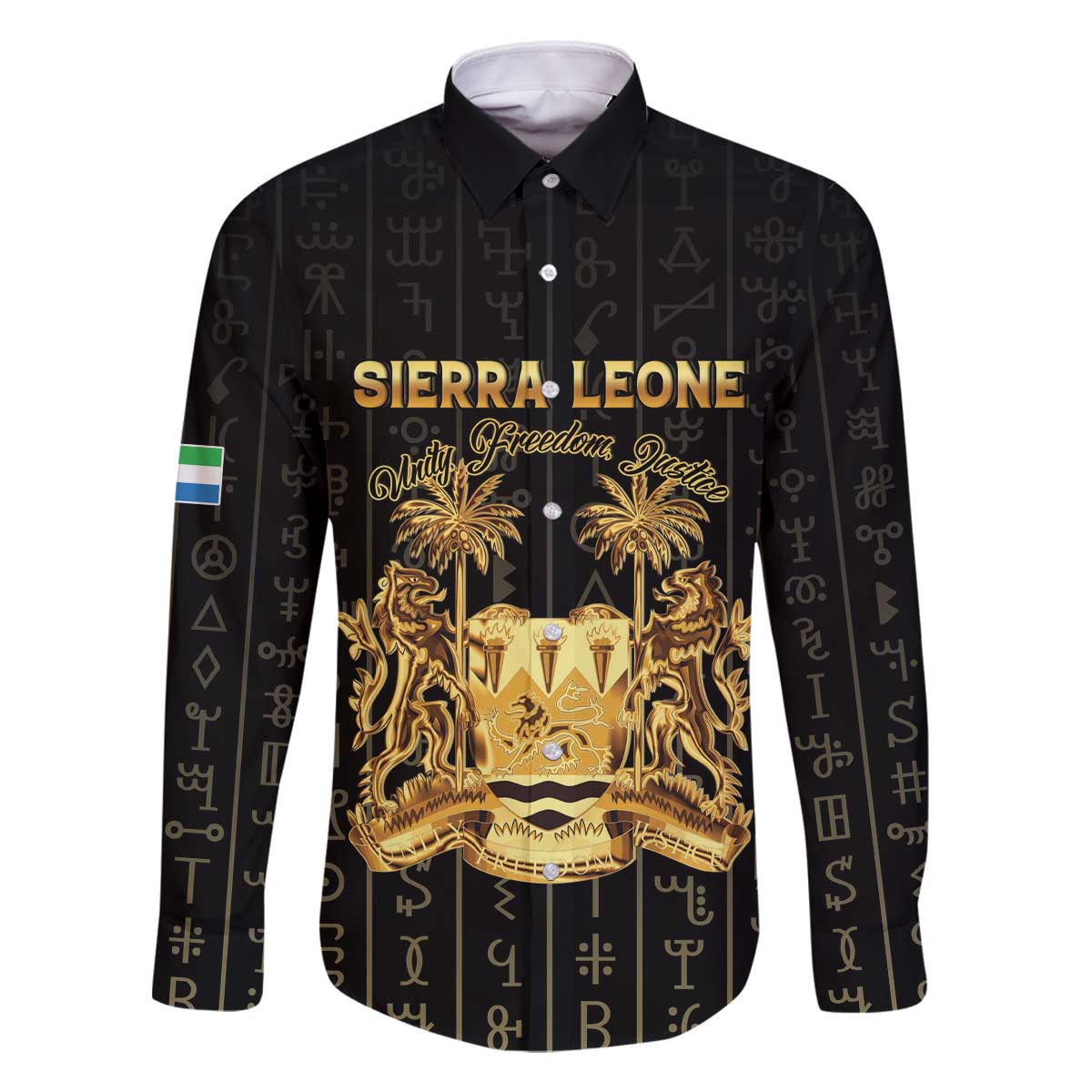 Personalized Sierra Leone Vai Syllabary Vertical Pattern Family Matching Off The Shoulder Long Sleeve Dress and Hawaiian Shirt - Wonder Print Shop