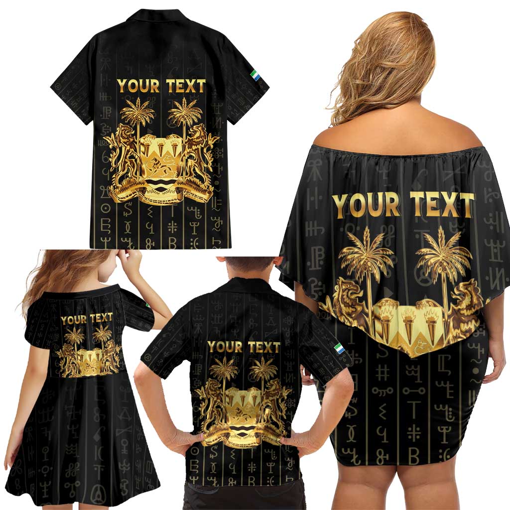 Personalized Sierra Leone Vai Syllabary Vertical Pattern Family Matching Off Shoulder Short Dress and Hawaiian Shirt - Wonder Print Shop