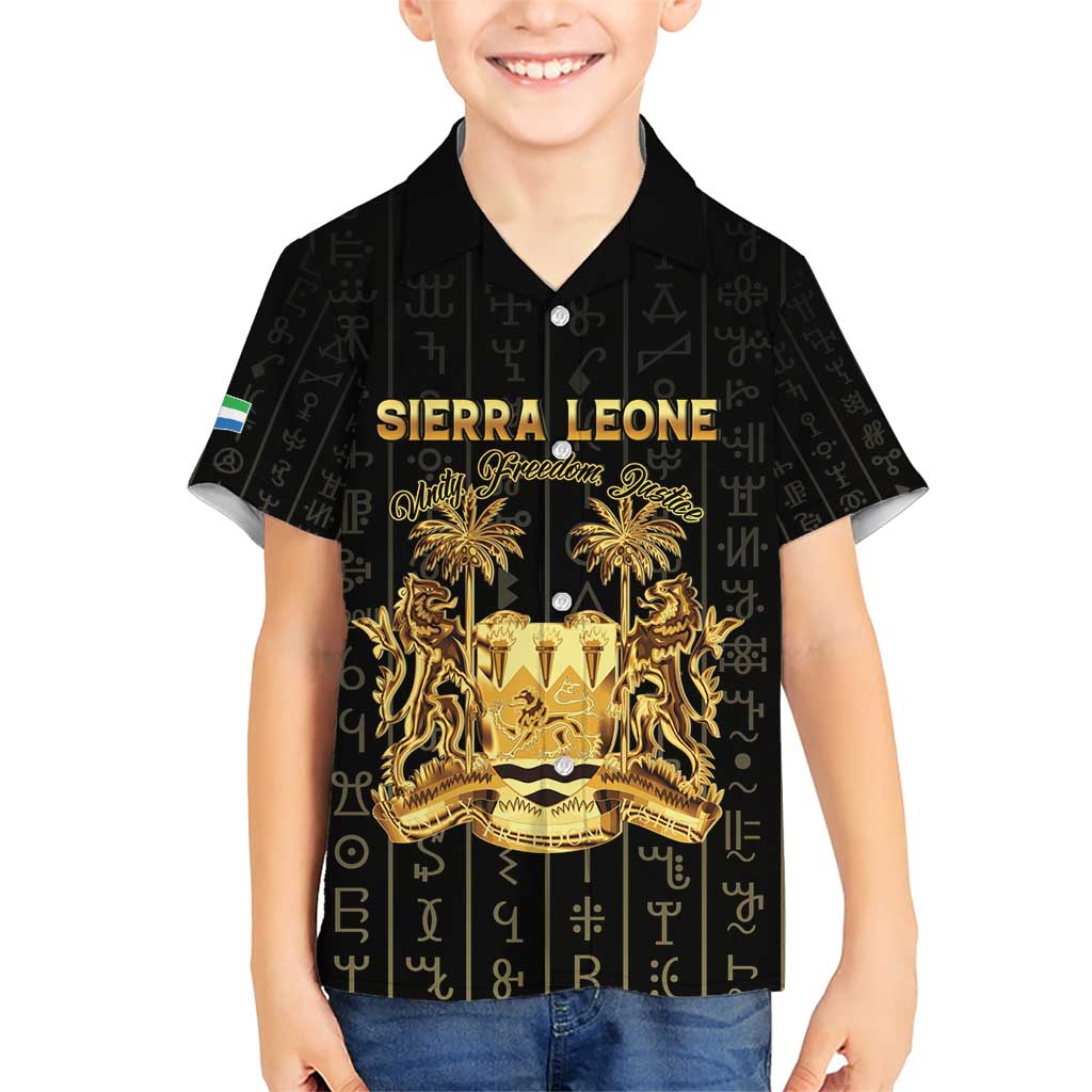 Personalized Sierra Leone Vai Syllabary Vertical Pattern Family Matching Short Sleeve Bodycon Dress and Hawaiian Shirt - Wonder Print Shop