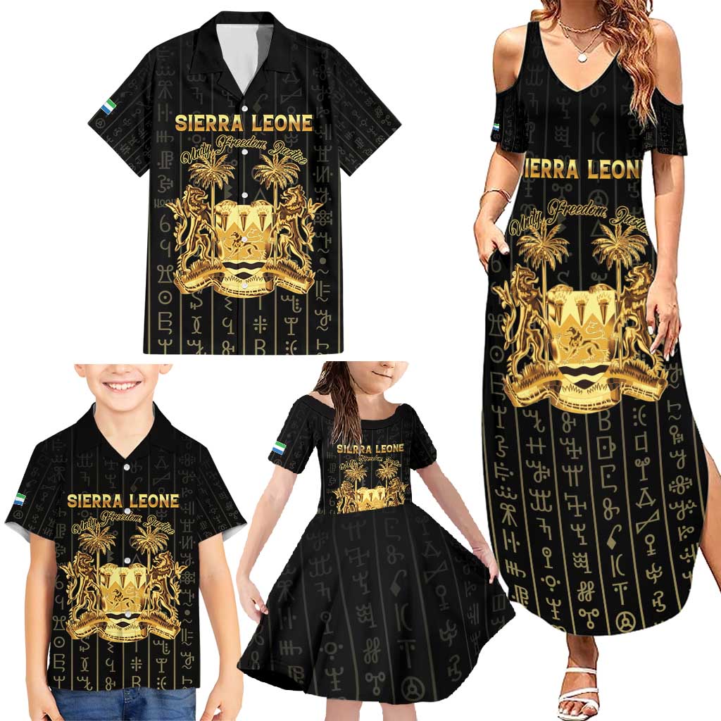 Personalized Sierra Leone Vai Syllabary Vertical Pattern Family Matching Summer Maxi Dress and Hawaiian Shirt - Wonder Print Shop