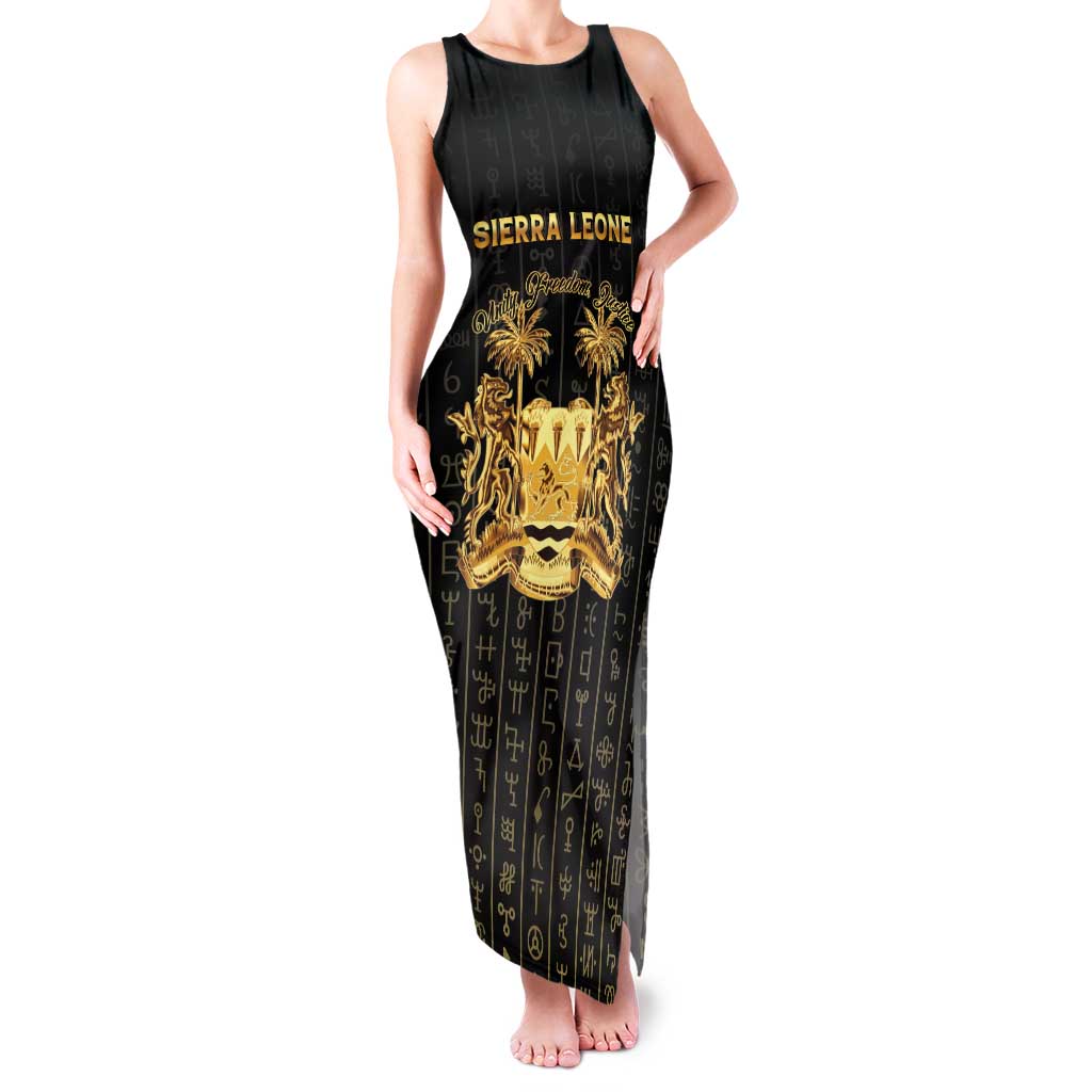 Personalized Sierra Leone Vai Syllabary Vertical Pattern Family Matching Tank Maxi Dress and Hawaiian Shirt - Wonder Print Shop