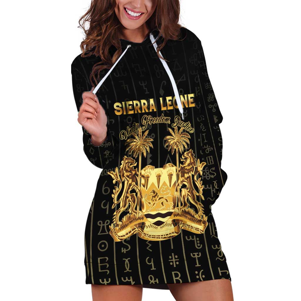 Personalized Sierra Leone Vai Syllabary Vertical Pattern Hoodie Dress - Wonder Print Shop
