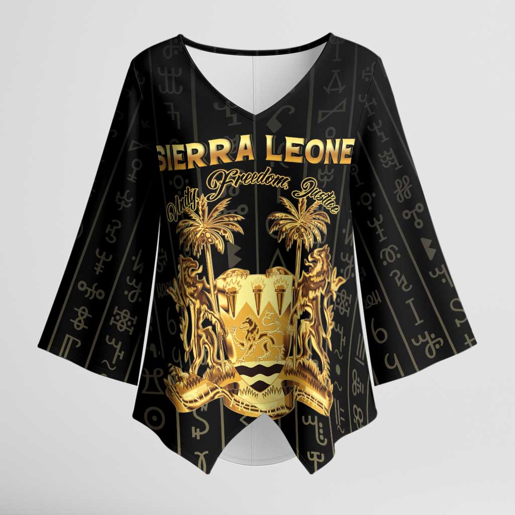 Personalized Sierra Leone Vai Syllabary Vertical Pattern Kimono Sleeve Blouse - Wonder Print Shop