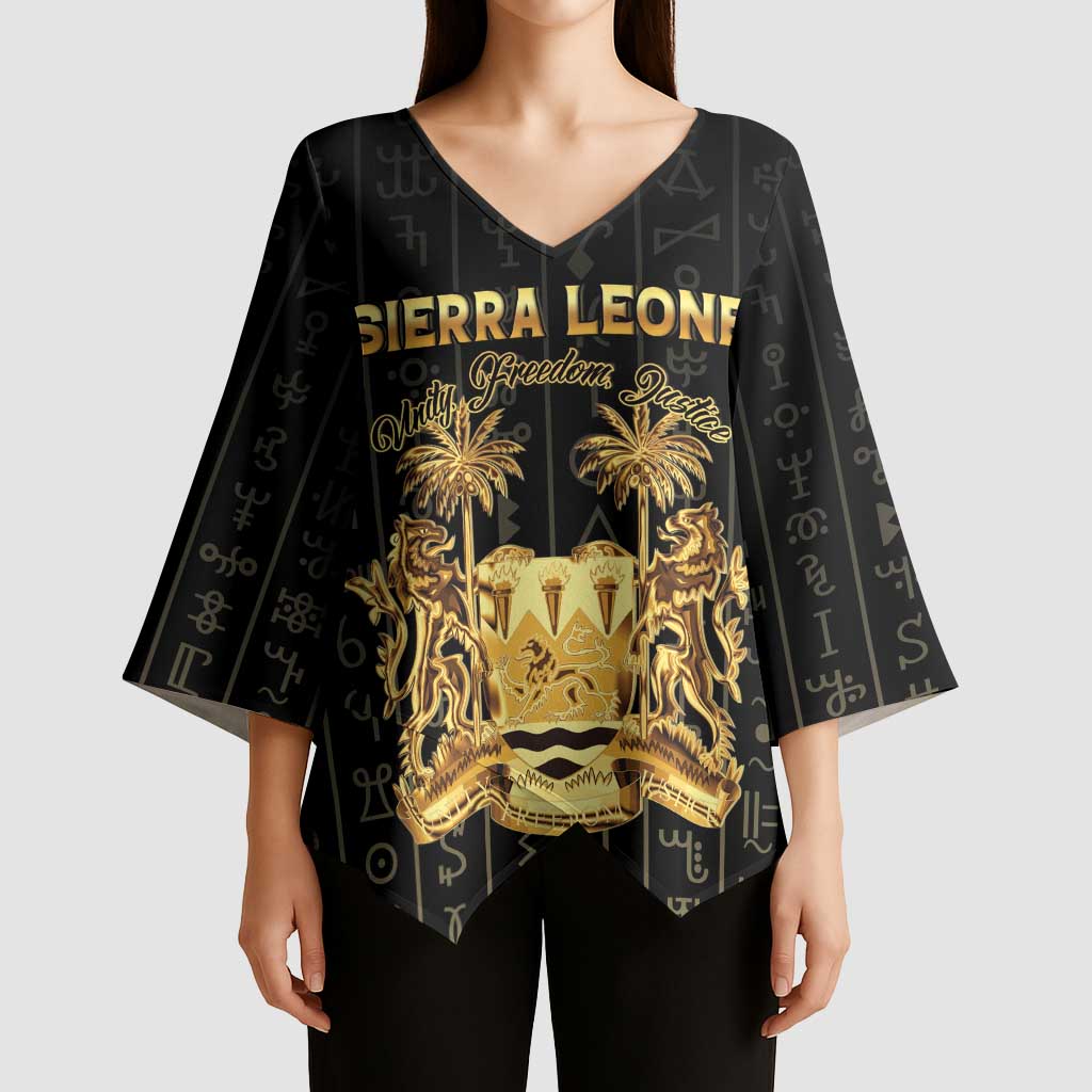 Personalized Sierra Leone Vai Syllabary Vertical Pattern Kimono Sleeve Blouse - Wonder Print Shop