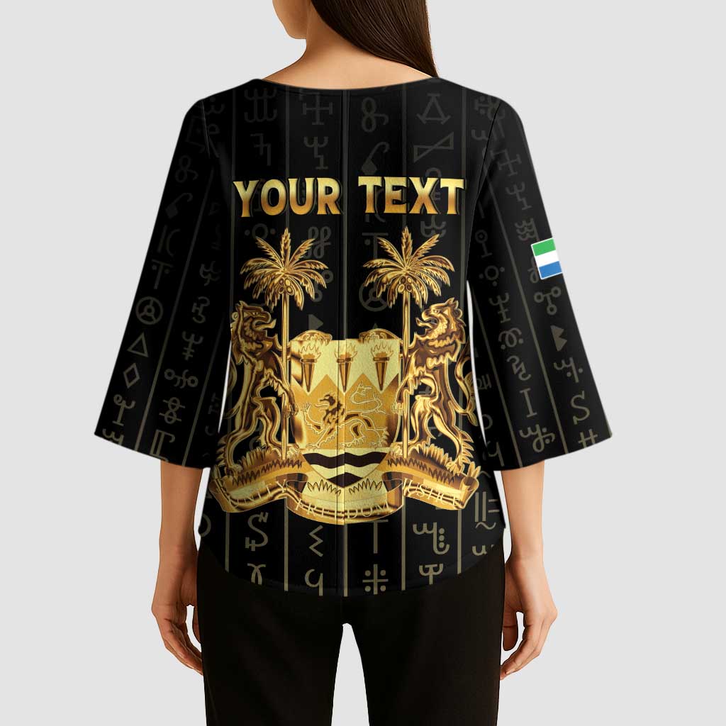 Personalized Sierra Leone Vai Syllabary Vertical Pattern Kimono Sleeve Blouse - Wonder Print Shop
