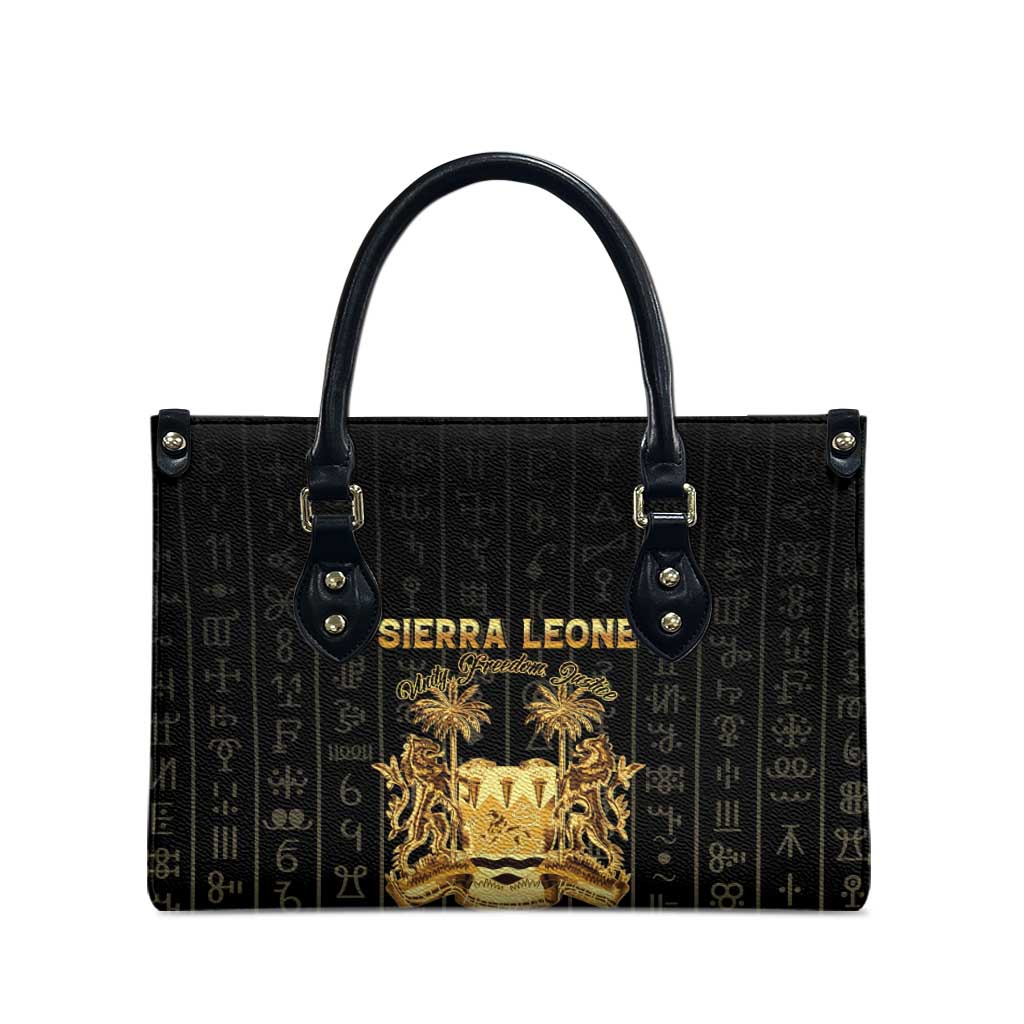 Sierra Leone Vai Syllabary Vertical Pattern Leather Bag - Wonder Print Shop