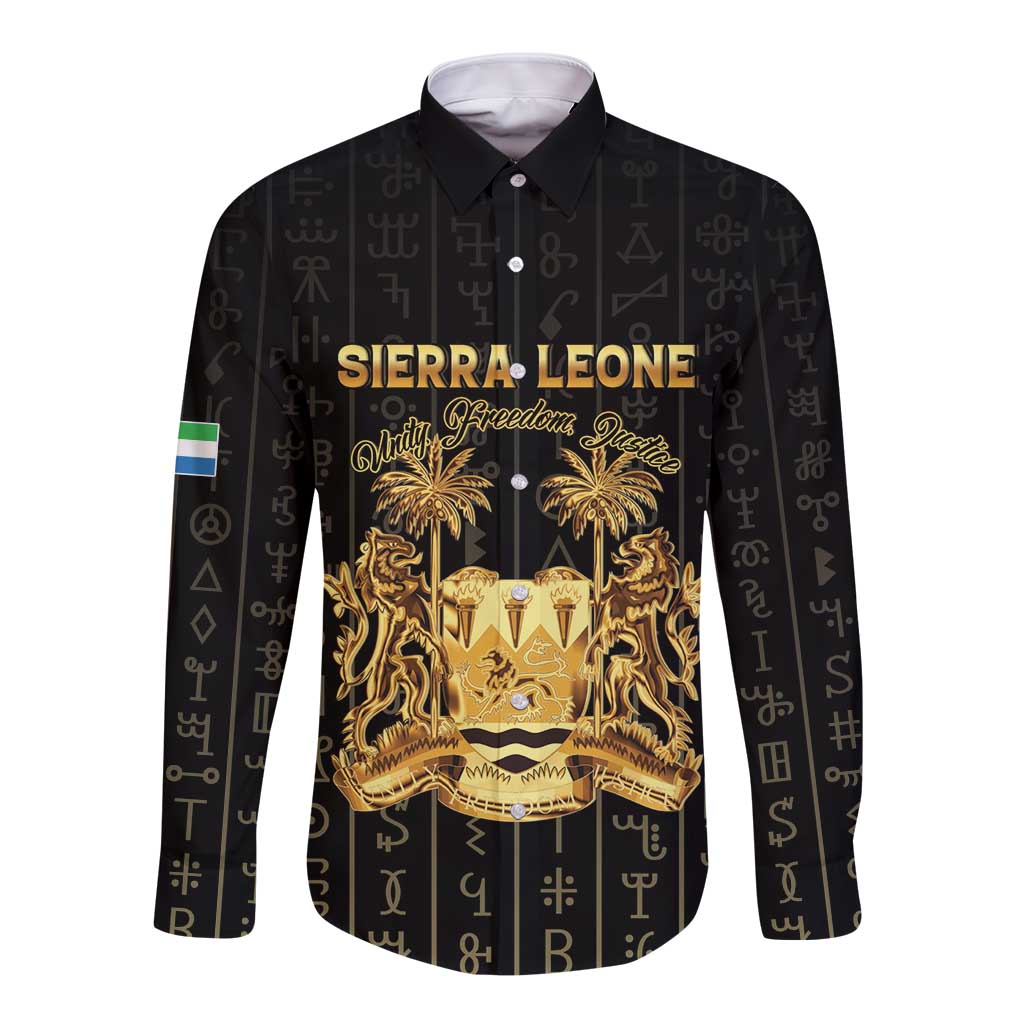 Personalized Sierra Leone Vai Syllabary Vertical Pattern Long Sleeve Button Shirt - Wonder Print Shop