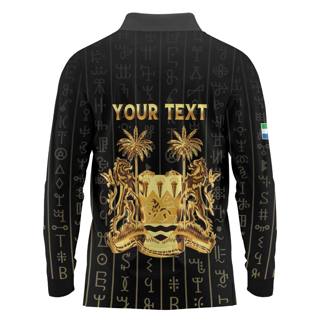 Personalized Sierra Leone Vai Syllabary Vertical Pattern Long Sleeve Polo Shirt - Wonder Print Shop