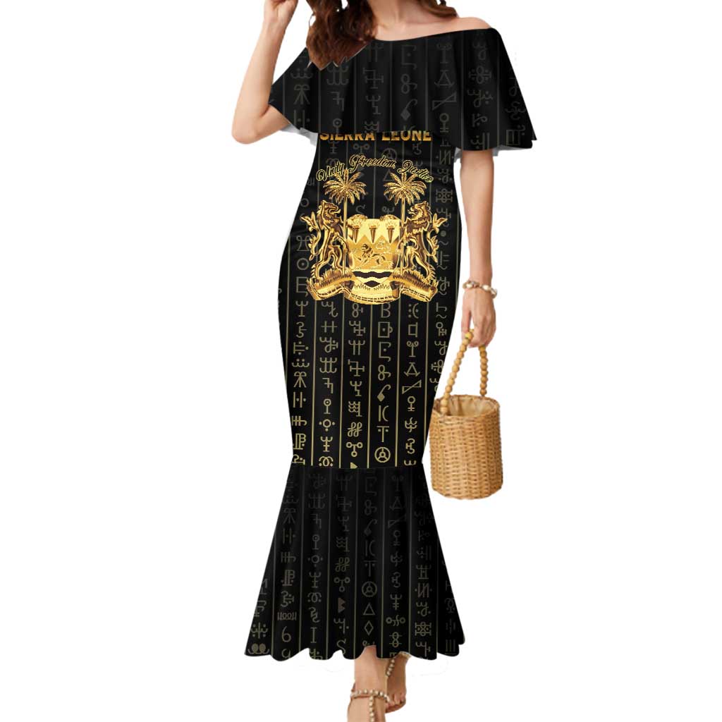 Personalized Sierra Leone Vai Syllabary Vertical Pattern Mermaid Dress - Wonder Print Shop