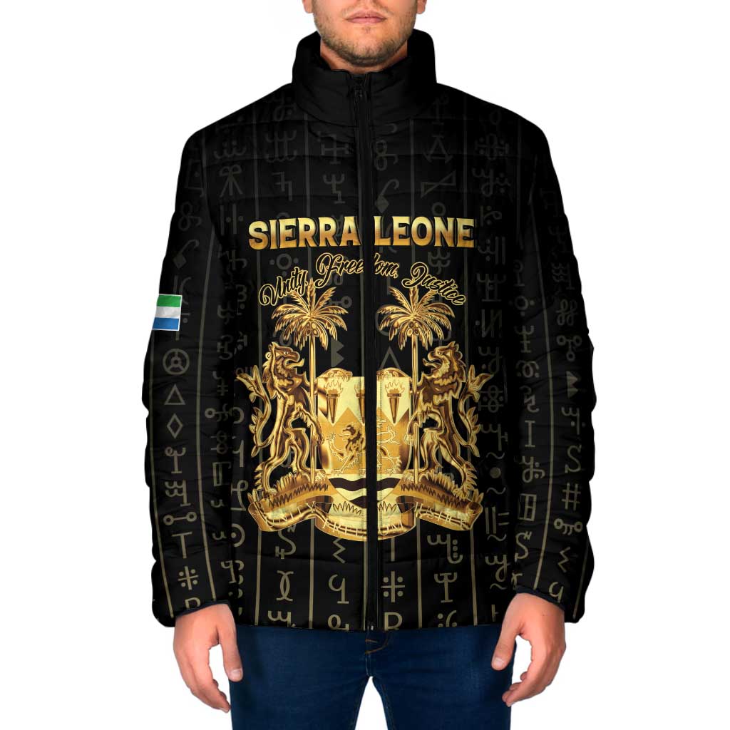 Personalized Sierra Leone Vai Syllabary Vertical Pattern Padded Jacket - Wonder Print Shop