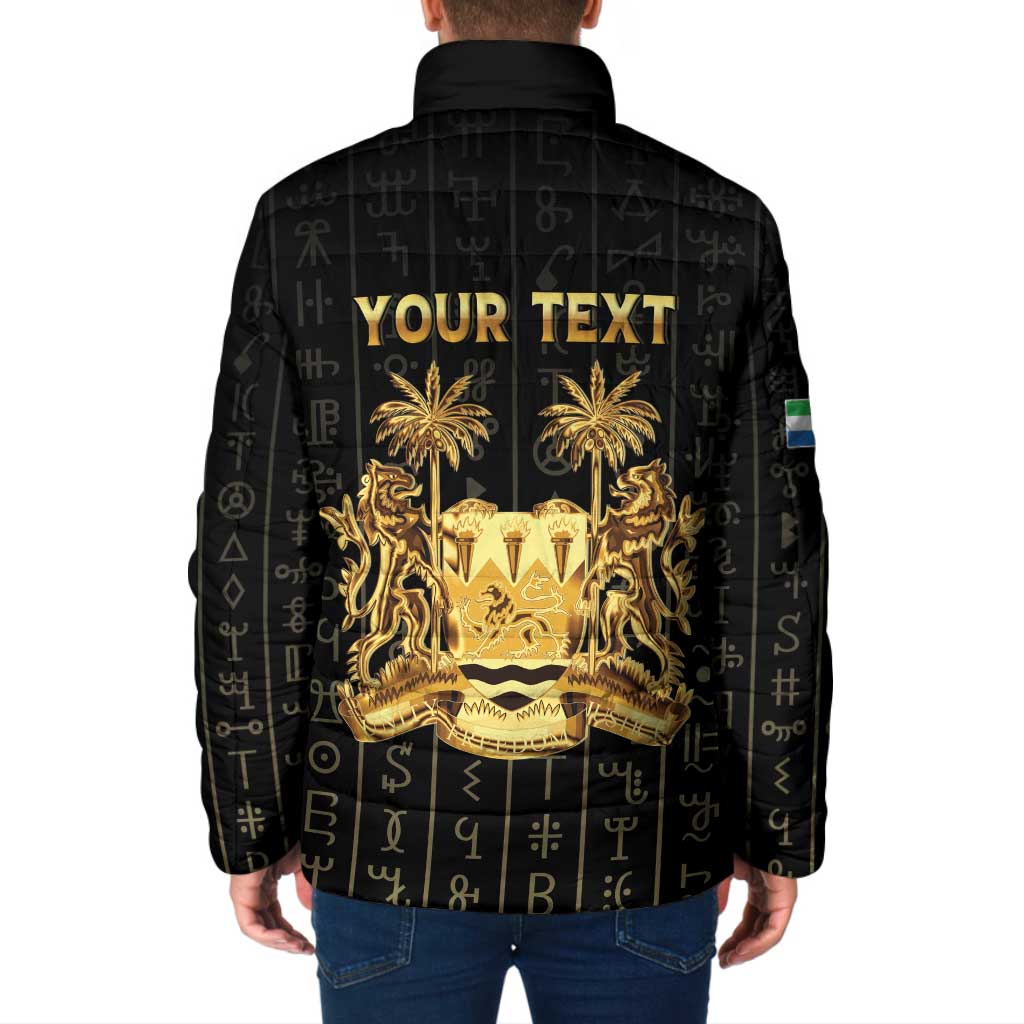 Personalized Sierra Leone Vai Syllabary Vertical Pattern Padded Jacket - Wonder Print Shop