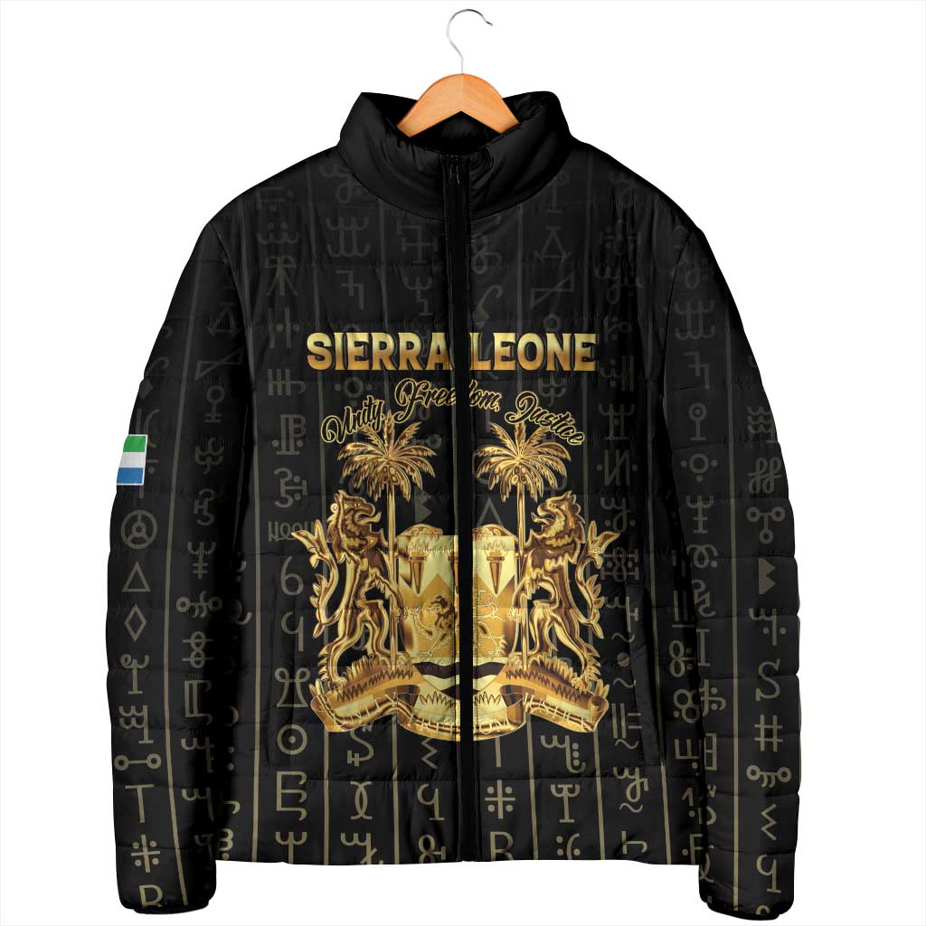 Personalized Sierra Leone Vai Syllabary Vertical Pattern Padded Jacket - Wonder Print Shop