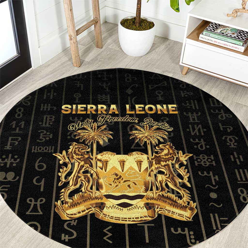Sierra Leone Vai Syllabary Vertical Pattern Round Carpet - Wonder Print Shop