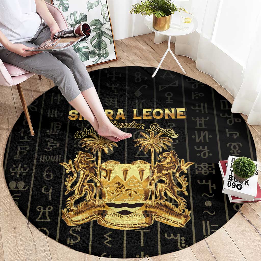 Sierra Leone Vai Syllabary Vertical Pattern Round Carpet - Wonder Print Shop