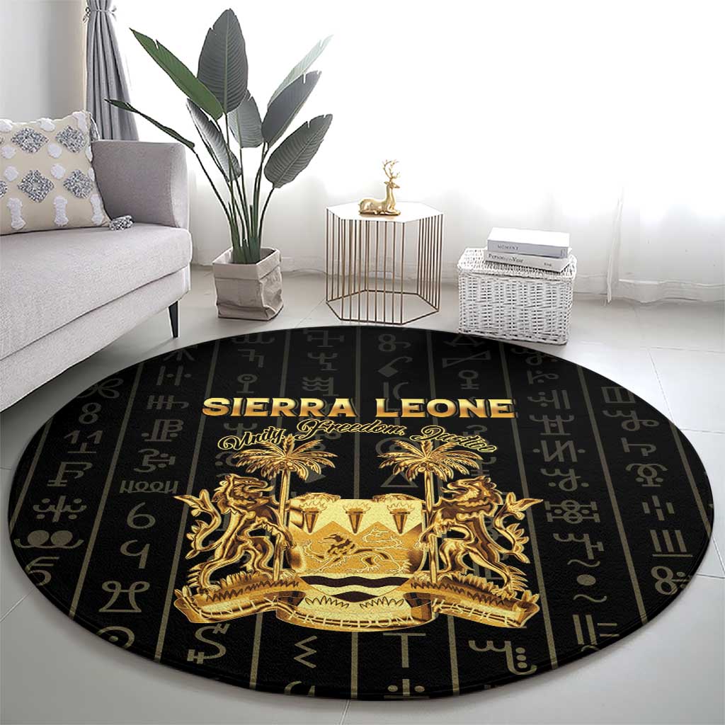 Sierra Leone Vai Syllabary Vertical Pattern Round Carpet - Wonder Print Shop