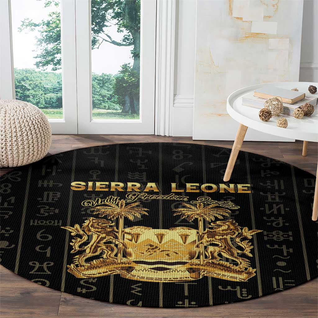 Sierra Leone Vai Syllabary Vertical Pattern Round Carpet - Wonder Print Shop