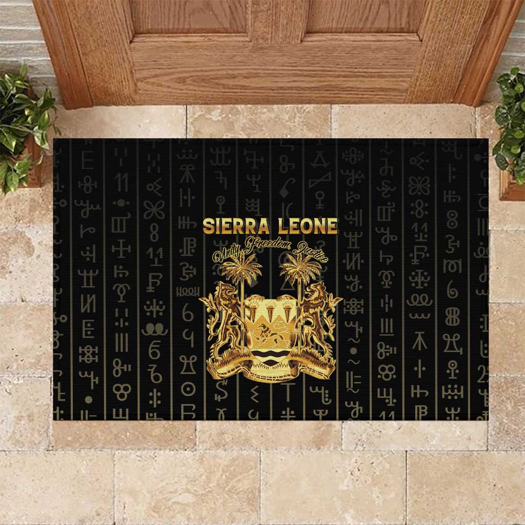 Sierra Leone Vai Syllabary Vertical Pattern Rubber Doormat - Wonder Print Shop
