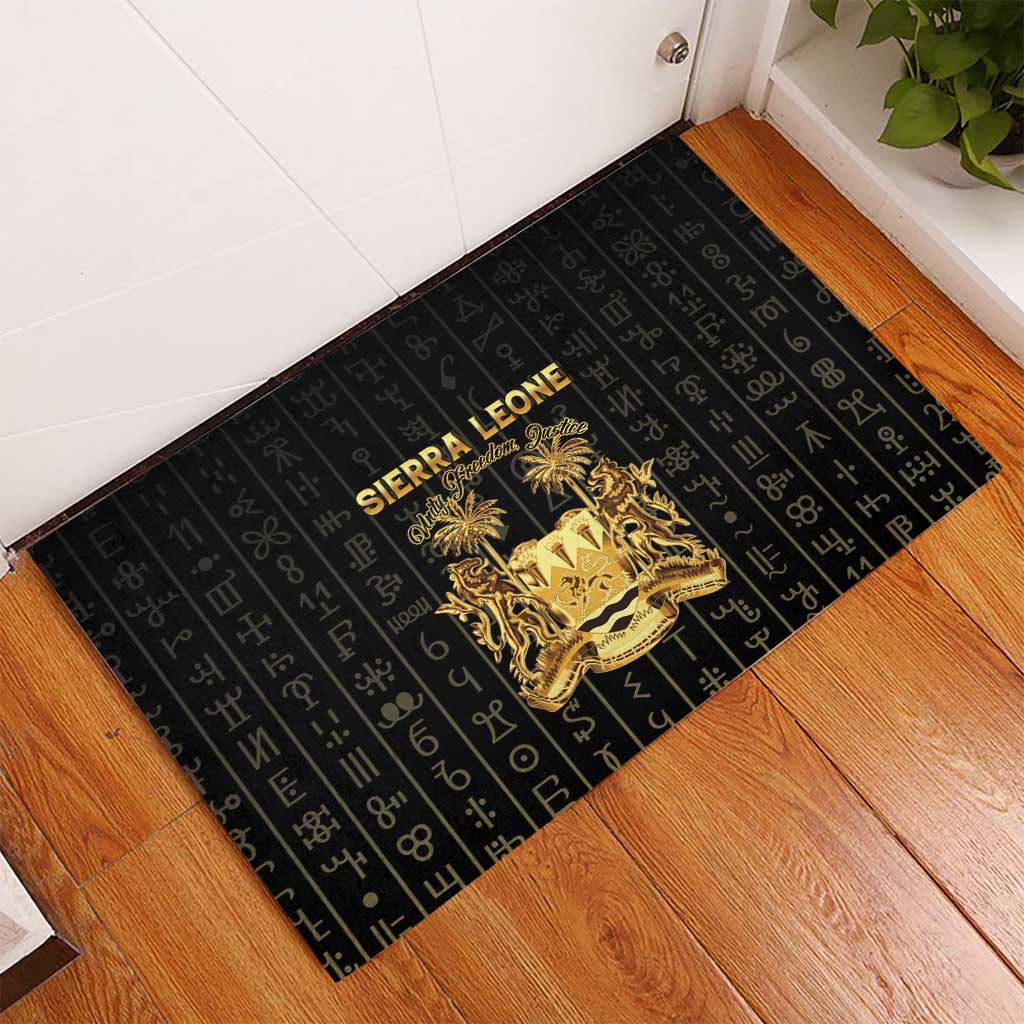 Sierra Leone Vai Syllabary Vertical Pattern Rubber Doormat - Wonder Print Shop