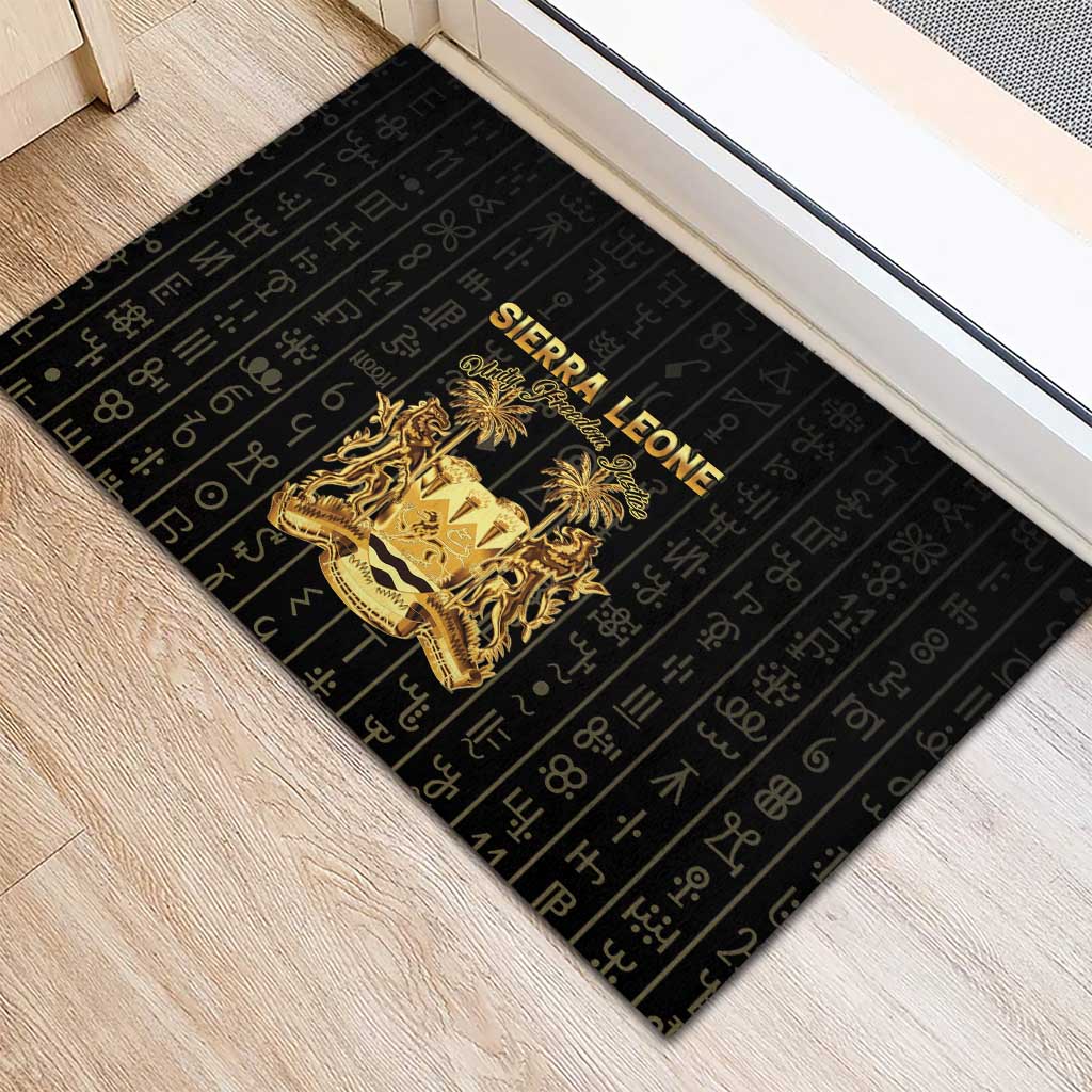 Sierra Leone Vai Syllabary Vertical Pattern Rubber Doormat - Wonder Print Shop