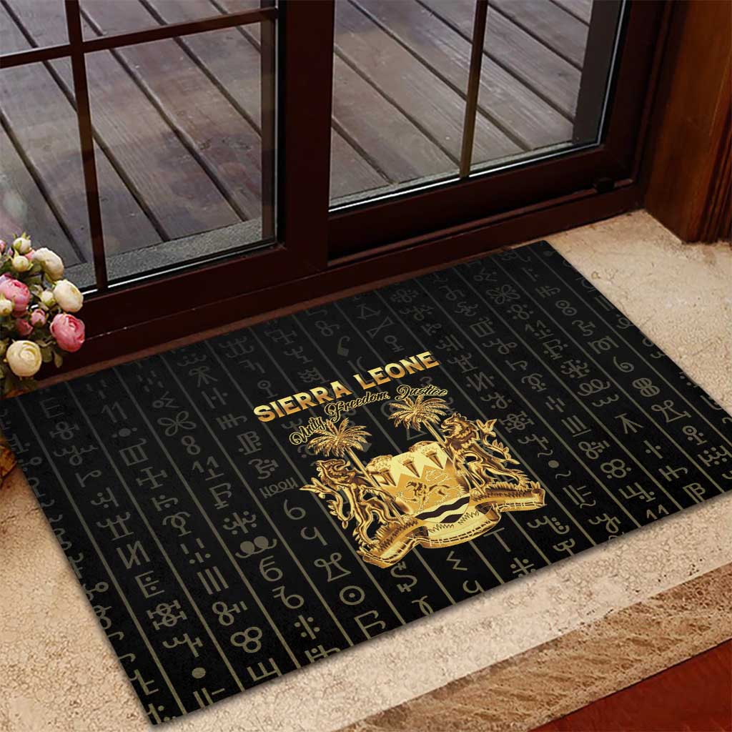 Sierra Leone Vai Syllabary Vertical Pattern Rubber Doormat - Wonder Print Shop